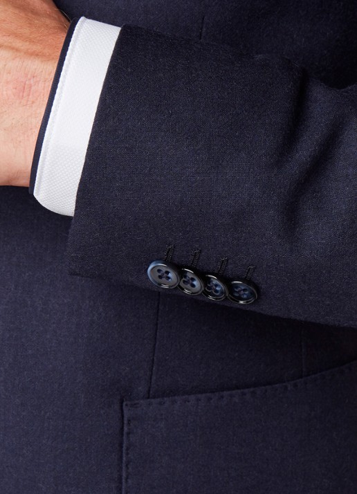 Van Gils Elliott tailored fit colbert in wolblend - detail 6 blauw