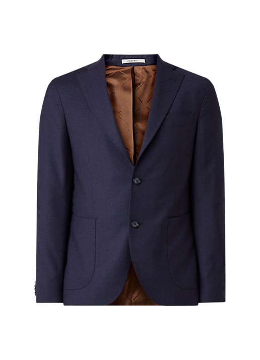 Van Gils Elliott tailored fit colbert in wolblend - voorkant 2 blauw