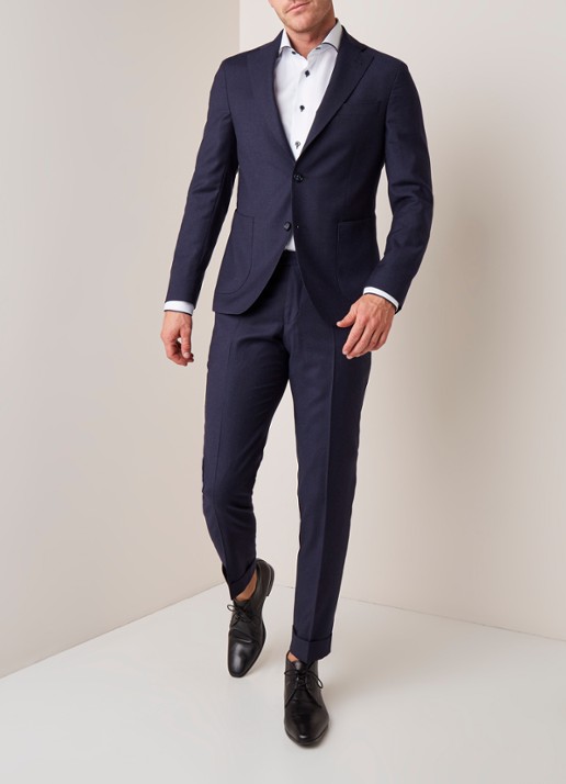 Van Gils Elliott tailored fit colbert in wolblend - voorkant 3 blauw