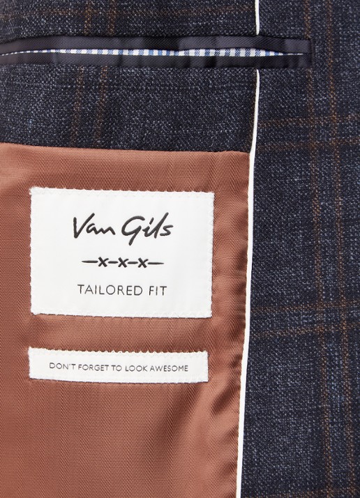 Van Gils Ellis 2-delig pak in zijdeblend - detail 4 blauw