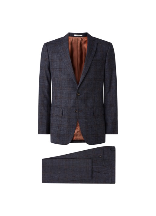 Van Gils Ellis 2-delig pak in zijdeblend - voorkant blauw