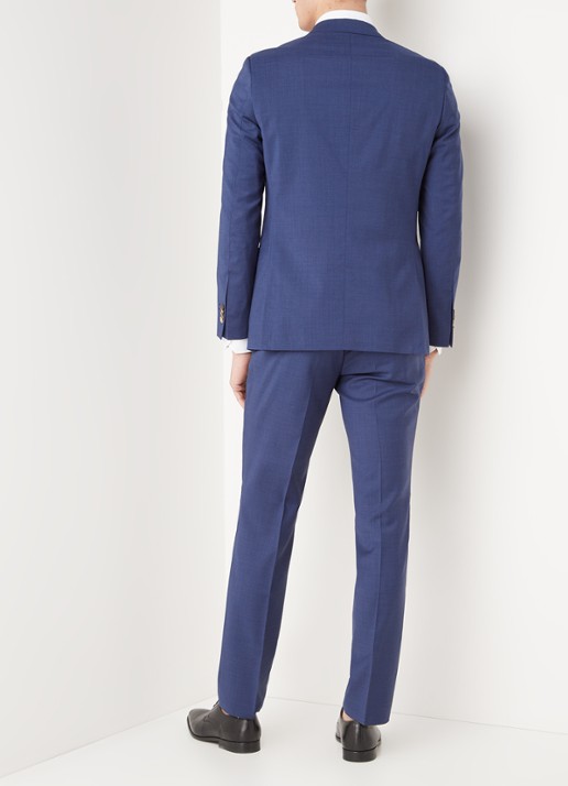 Van Gils Ellis regular fit pak van wol - achterkant 2 blauw