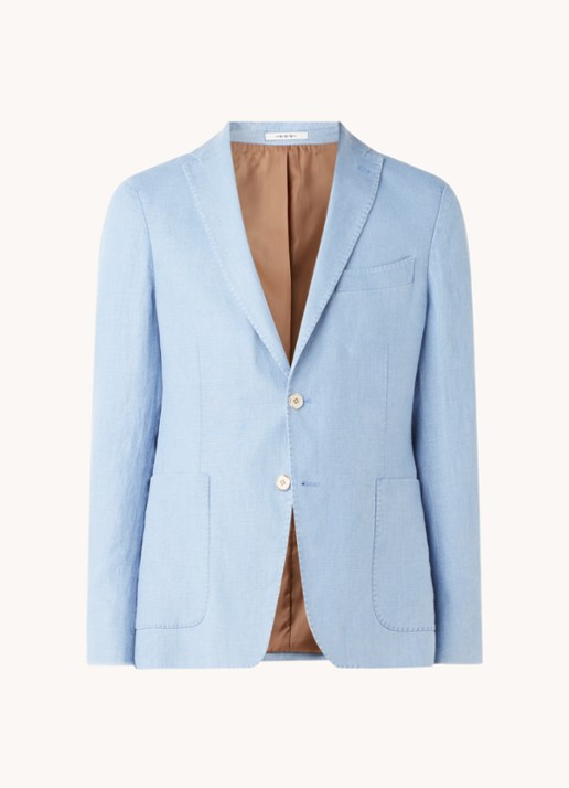 Van Gils Elray slim fit colbert van linnen - voorkant lichtblauw
