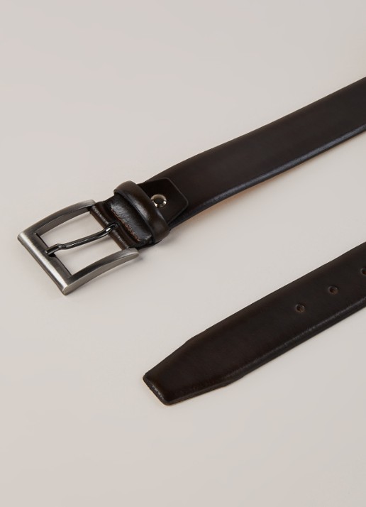 Van Gils Rhett riem van leer - detail donkerbruin