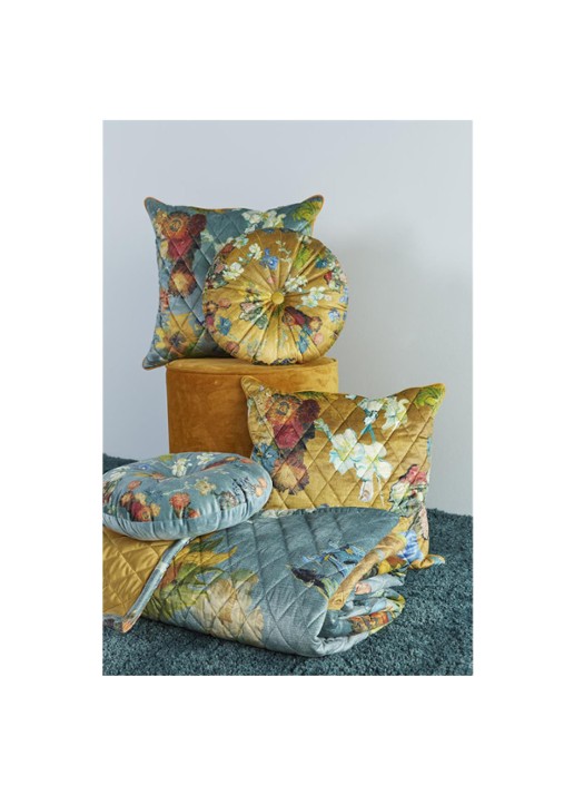 Van Gogh Museum Carré Fleuri sierkussen 50 x 50 cm - voorkant 3 goud