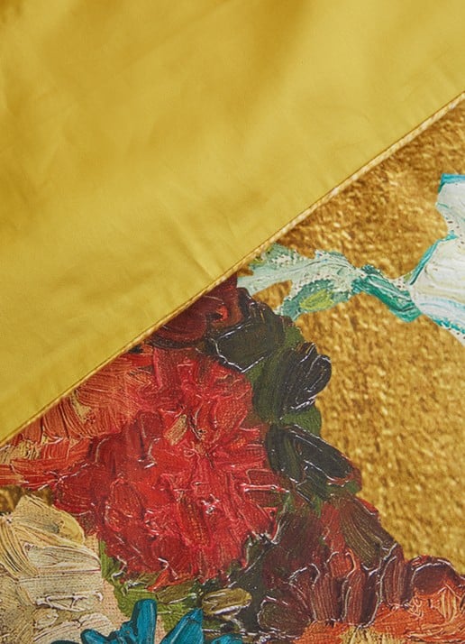 Van Gogh Museum Partout des Fleurs dekbedovertrek van katoensatijn - inclusief kussensloop - detail 4 goud