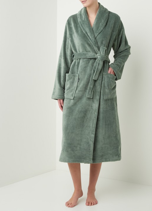 Vandyck Beaumont badjas in bamboeblend - voorkant 3 groen