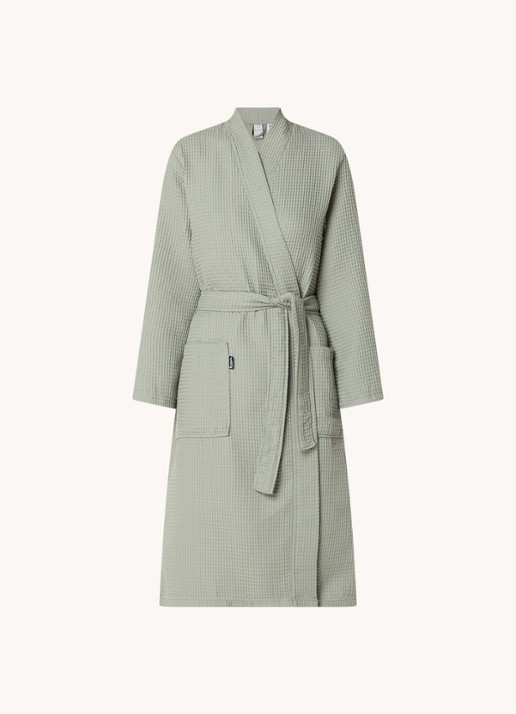 Vandyck Biarritz badjas met structuur - unisex - voorkant 4 olijfgroen