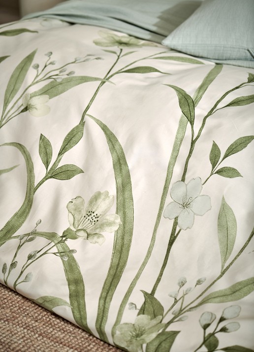 Vandyck Greenmark dekbedovertrekset van katoensatijn 200TC - inclusief kussenslopen - detail beige