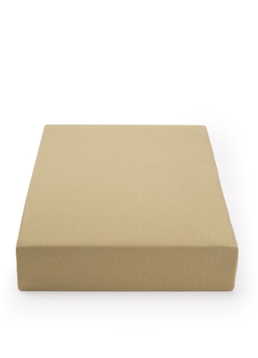 Vandyck Jersey Supreme hoeslaken van katoenjersey, hoekhoogte 30 cm - voorkant olijfgroen