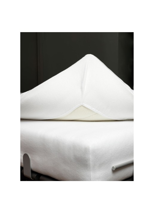 Vandyck Molton Stretch Topper matrasbeschermer van katoen, hoekhoogte 15 cm - detail wit