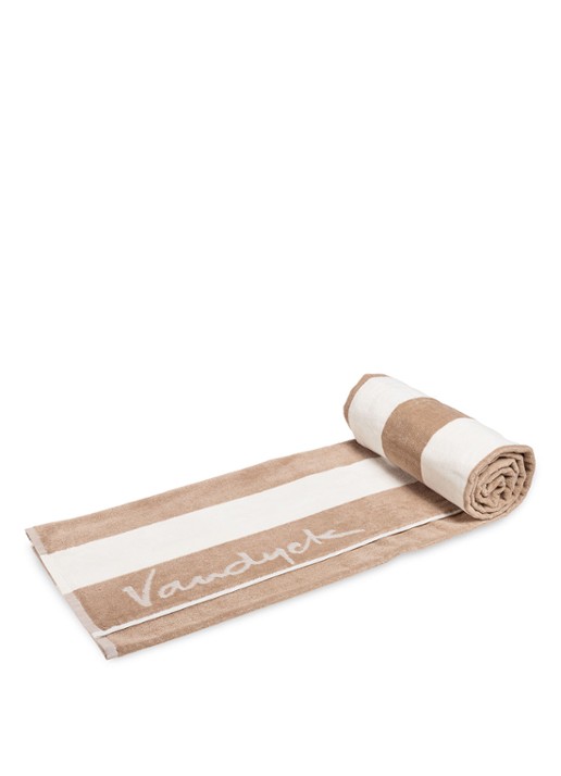 Vandyck Palma strandlaken 100 x 200 cm - voorkant 2 beige