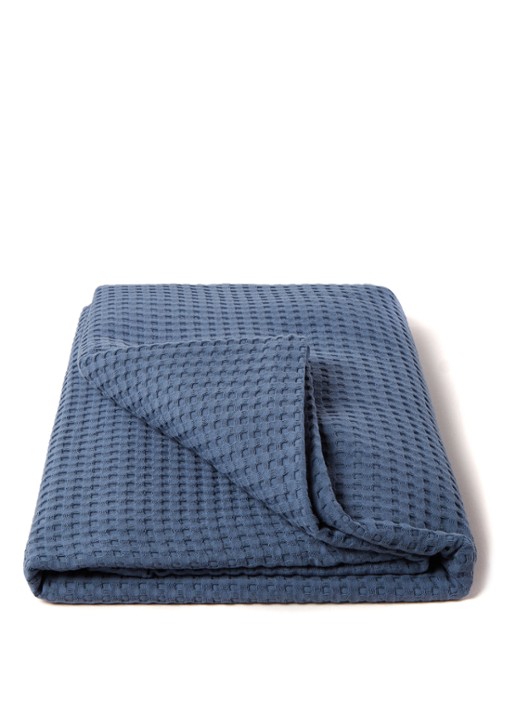 Vandyck Plaid van katoen - voorkant 2 blauw