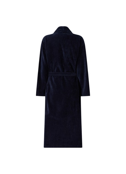 Vandyck Prestige badjas van katoenvelours - achterkant 3 donkerblauw
