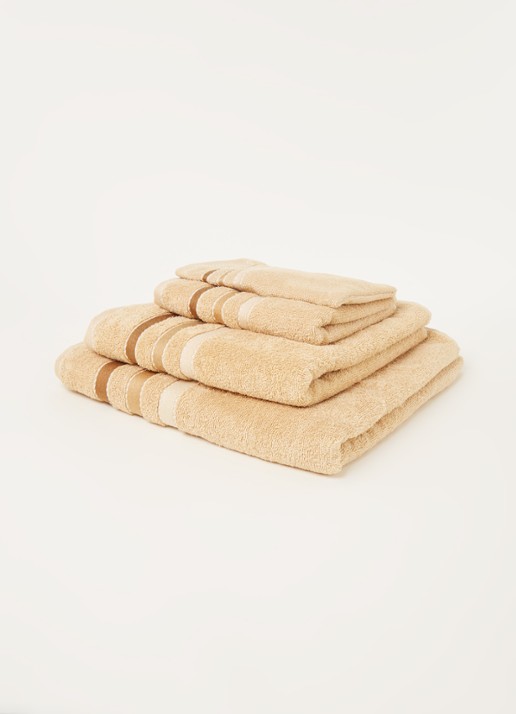 Vandyck Prestige Lines badhanddoek - 500 gr/m2 - 60 x 110 cm  - voorkant 2 beige