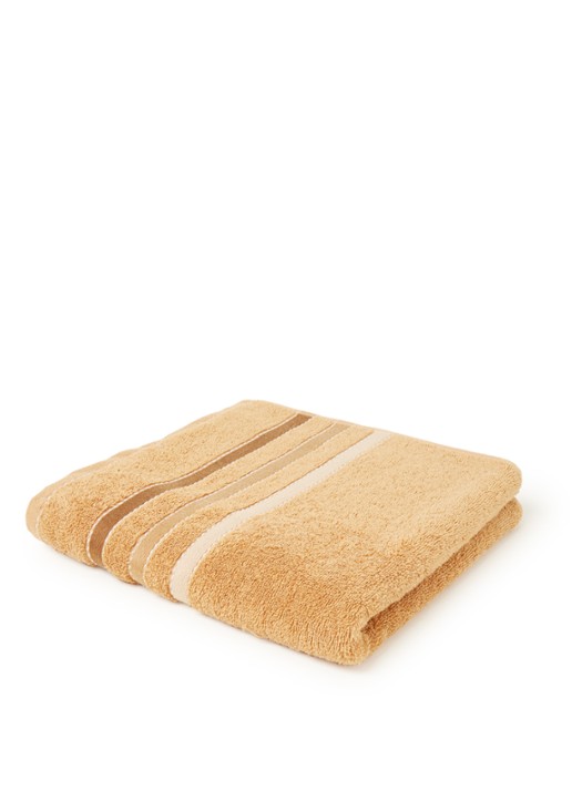 Vandyck Prestige Lines badhanddoek - 500 gr/m2 - 60 x 110 cm  - voorkant 2 okergeel