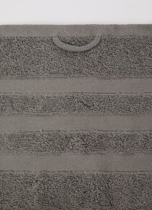 Vandyck Prestige Lines badhanddoek - 500 gr/m2 - 60 x 110 cm - detail 2 grijs