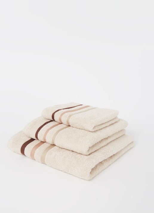 Vandyck Prestige Lines badlaken - 500 gr/m2 - 70 x 140 cm  - voorkant 3 creme