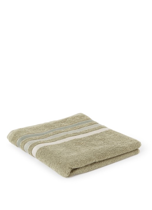Vandyck Prestige Lines badlaken - 500 gr/m2 - 70 x 140 cm  - voorkant 2 olijfgroen