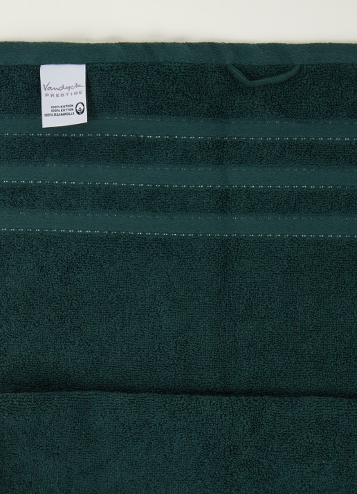Vandyck Prestige Lines gastendoek - 500gr/m2 - 40 x 60 cm  - detail flessengroen