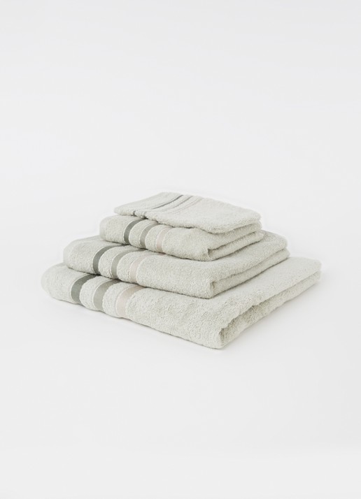 Vandyck Prestige Lines washand - 500 gr/m2 - 16 x 21 cm - voorkant 3 lichtgrijs