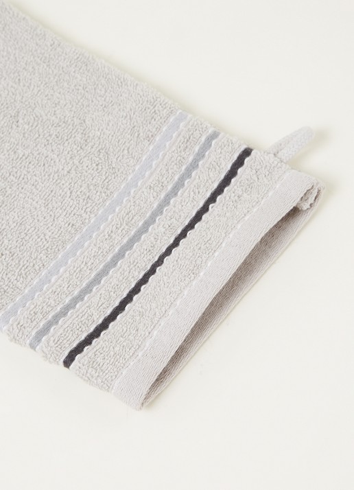 Vandyck Prestige Lines washand - 500 gr/m2 - 16 x 22 cm - detail lichtgrijs