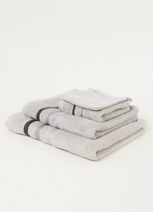 Vandyck Prestige Lines washand - 500 gr/m2 - 16 x 22 cm - voorkant 3 lichtgrijs