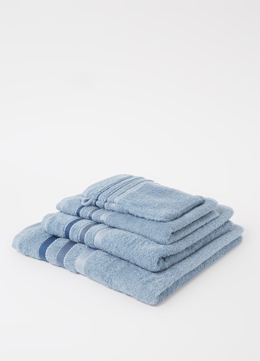 Vandyck Prestige Lines washand - 500 gr/m2 - 16 x 22 cm - voorkant 2 blauw