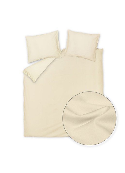 Vandyck Satin Luxe dekbedovertrekset van katoensatijn 300TC - inclusief kussenslopen - voorkant 3 zand