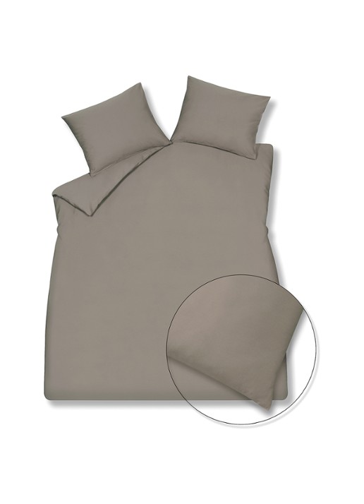 Vandyck Satin Luxe dekbedovertrekset van katoensatijn 300TC - inclusief kussenslopen - voorkant 2 taupe