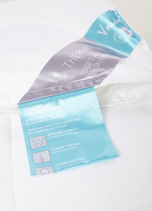 Vandyck Thermo dekbed van gekamd katoen met vulling van gesiliconiseerde polyester microfiber - detail 3 gebroken wit