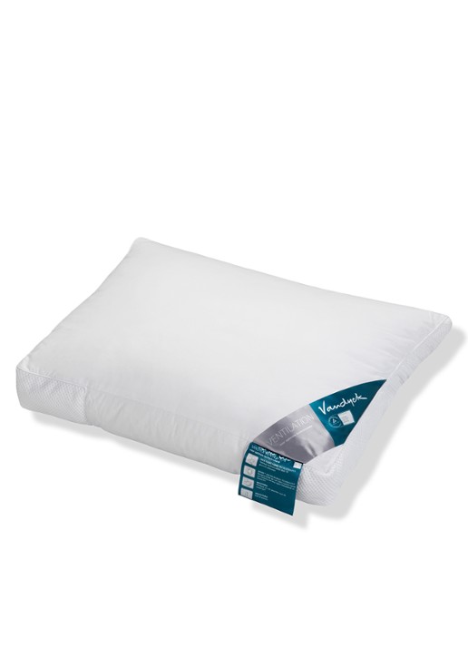 Vandyck Ventilation medium hoofdkussen met vulling van vezelbolletjes 60 x 70 cm - detail wit