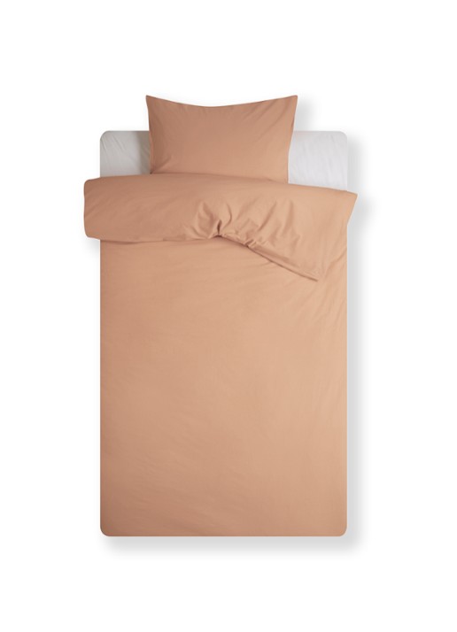 Vandyck Washed Cotton dekbedovertrekset van katoen - inclusief kussenslopen - voorkant 2 cognac