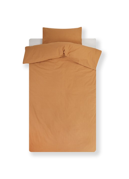 Vandyck Washed Cotton katoenen dekbedovertrekset - inclusief kussenslopen - voorkant donkeroranje