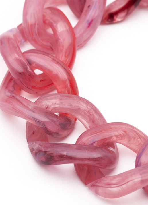 Vanessa Baroni Flat Chain armband - detail crystal pink marble