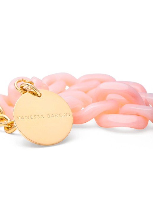 Vanessa Baroni Flat Chain armband - detail 3 peach sorbet