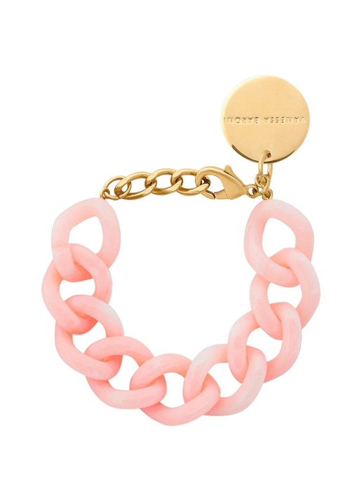 Vanessa Baroni Flat Chain armband - voorkant peach sorbet