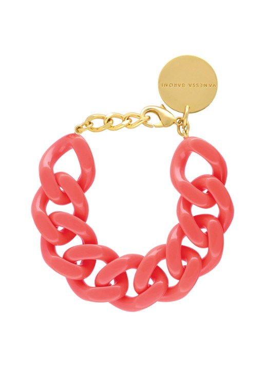 Vanessa Baroni Flat Chain armband - voorkant new flamingo