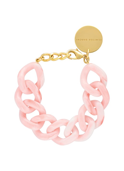 Vanessa Baroni Flat Chain armband - voorkant 2 bubble gum twist