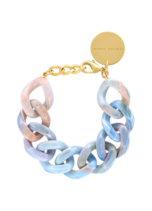 Vanessa Baroni Flat Chain armband - voorkant sea wave