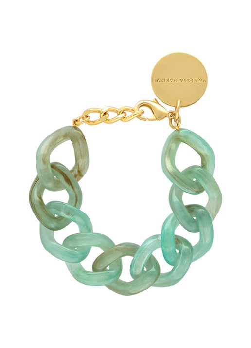 Vanessa Baroni Flat Chain armband - voorkant jade
