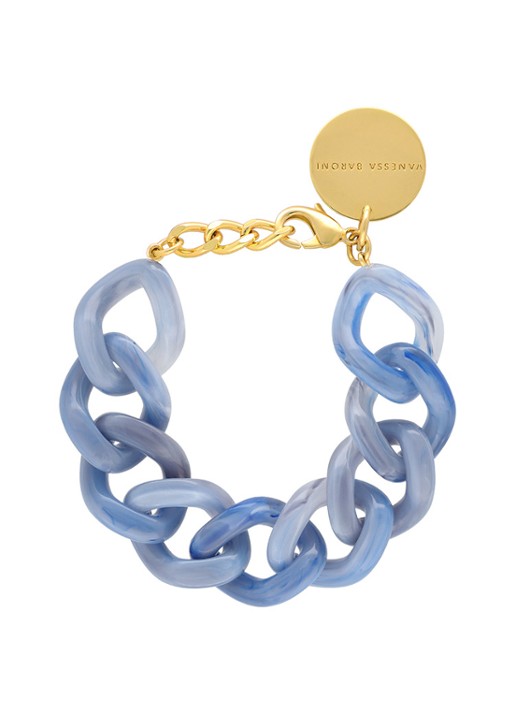 Vanessa Baroni Flat Chain armband - voorkant ocean blue