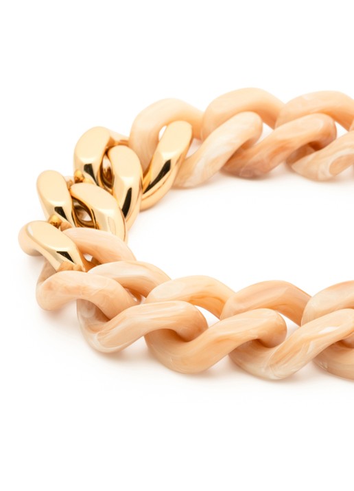 Vanessa Baroni Flat Chain schakelketting  - detail 3 creme brulee marble