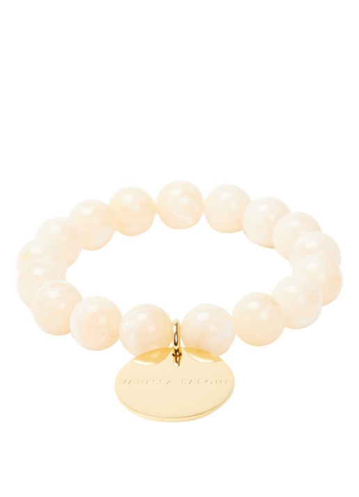 Vanessa Baroni Mini Beads armband - voorkant beige