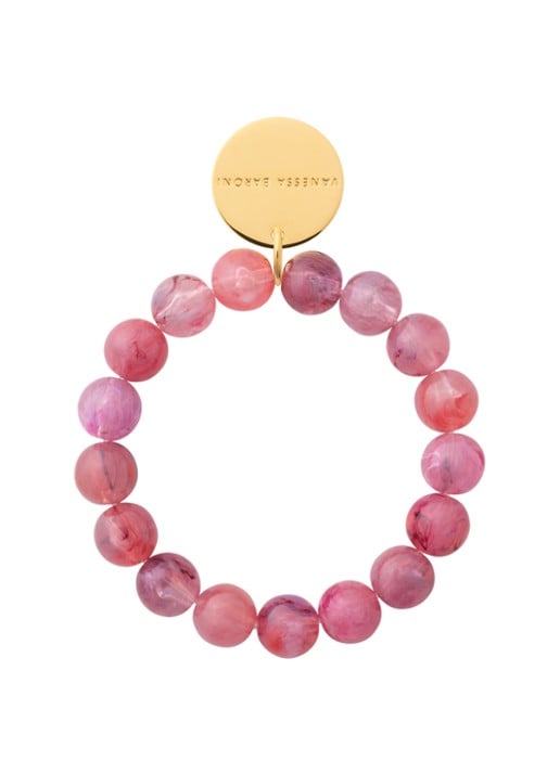Vanessa Baroni Mini Beads armband - voorkant crystal pink marble