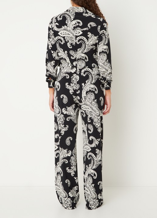 Vanilia Jumpsuit met strikceintuur - achterkant zwart