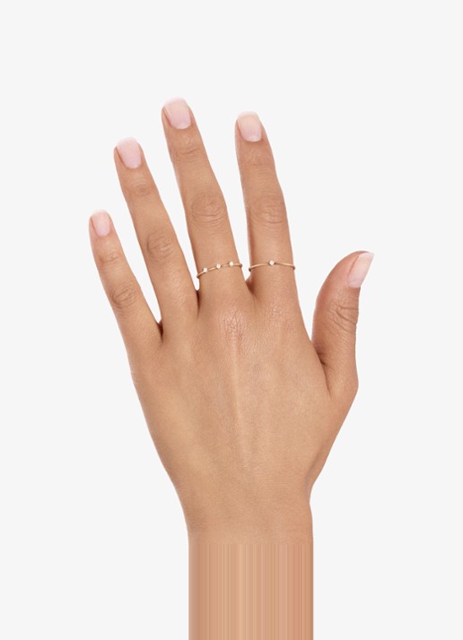 Vanrycke Ring van 18 karaat roségoud met diamant - voorkant 2 roségoud