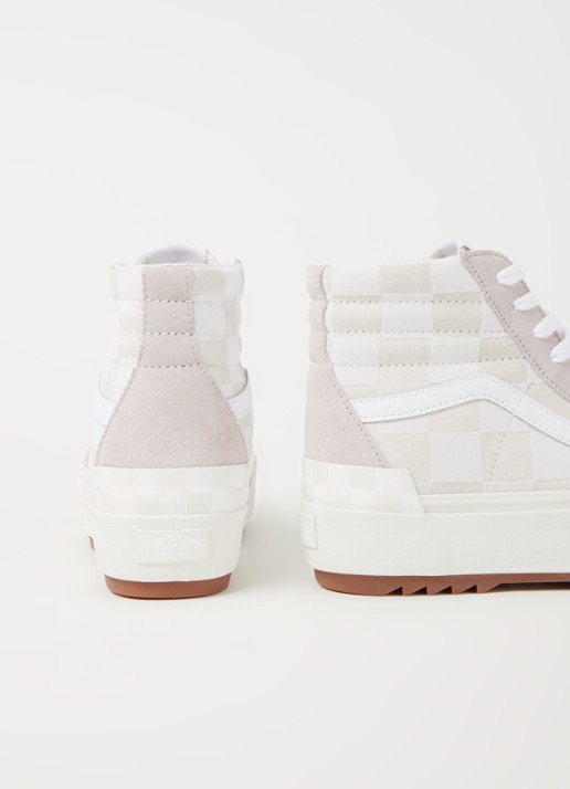 VANS Checkerboard SK8-Hi Stacked sneaker van suède - detail 2 oudroze