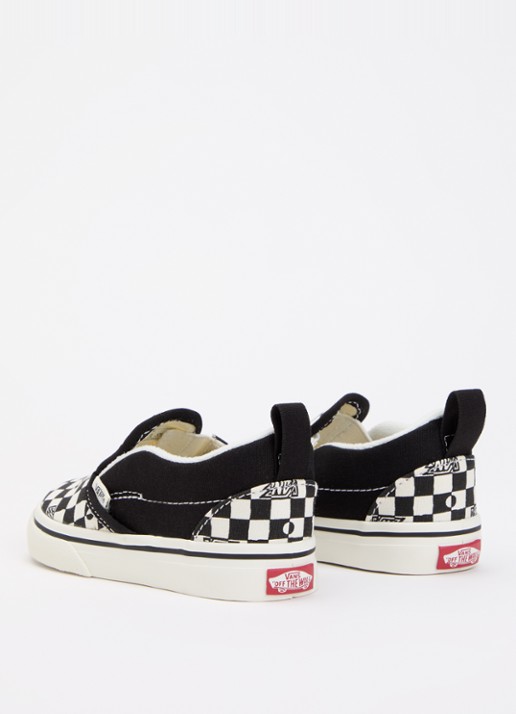 VANS Checkerboard slip-on met klittenband  - achterkant zwart