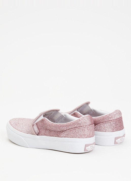 VANS Classic slip-on met glitter - achterkant 4 roze